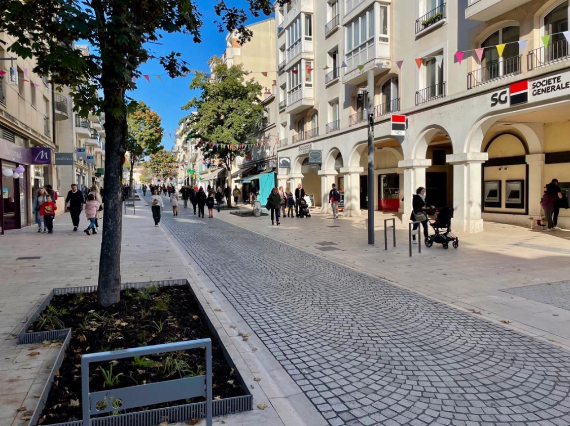 Vue d'ensemble du réaménagement de l'hypercentre d'Antony, rues Mounié et Velpeau